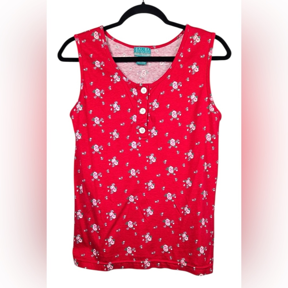 Laura Peterson Floral Red Tank Top💕